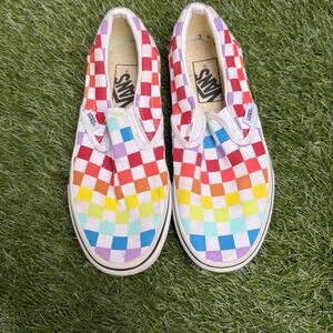 Vans rainbow checkerboard sneakers
